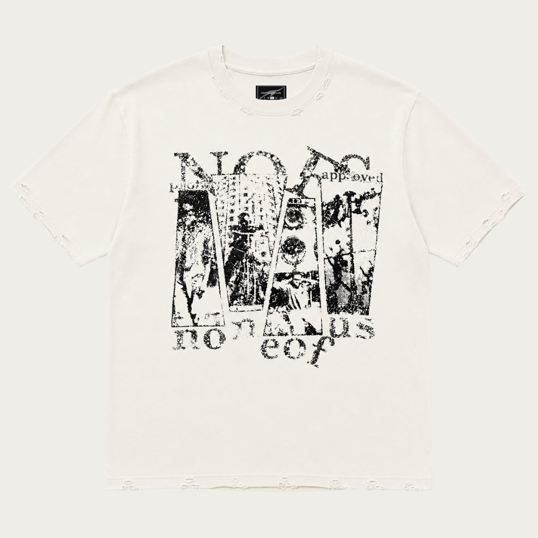 T-SHIRT SPLIT BLANC CASSÉ