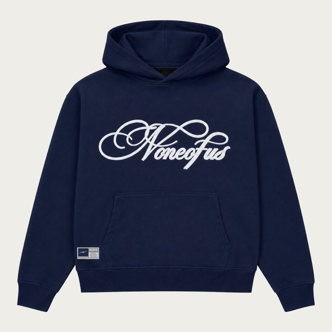 HOODIE SCRIPT BLEU MARINE