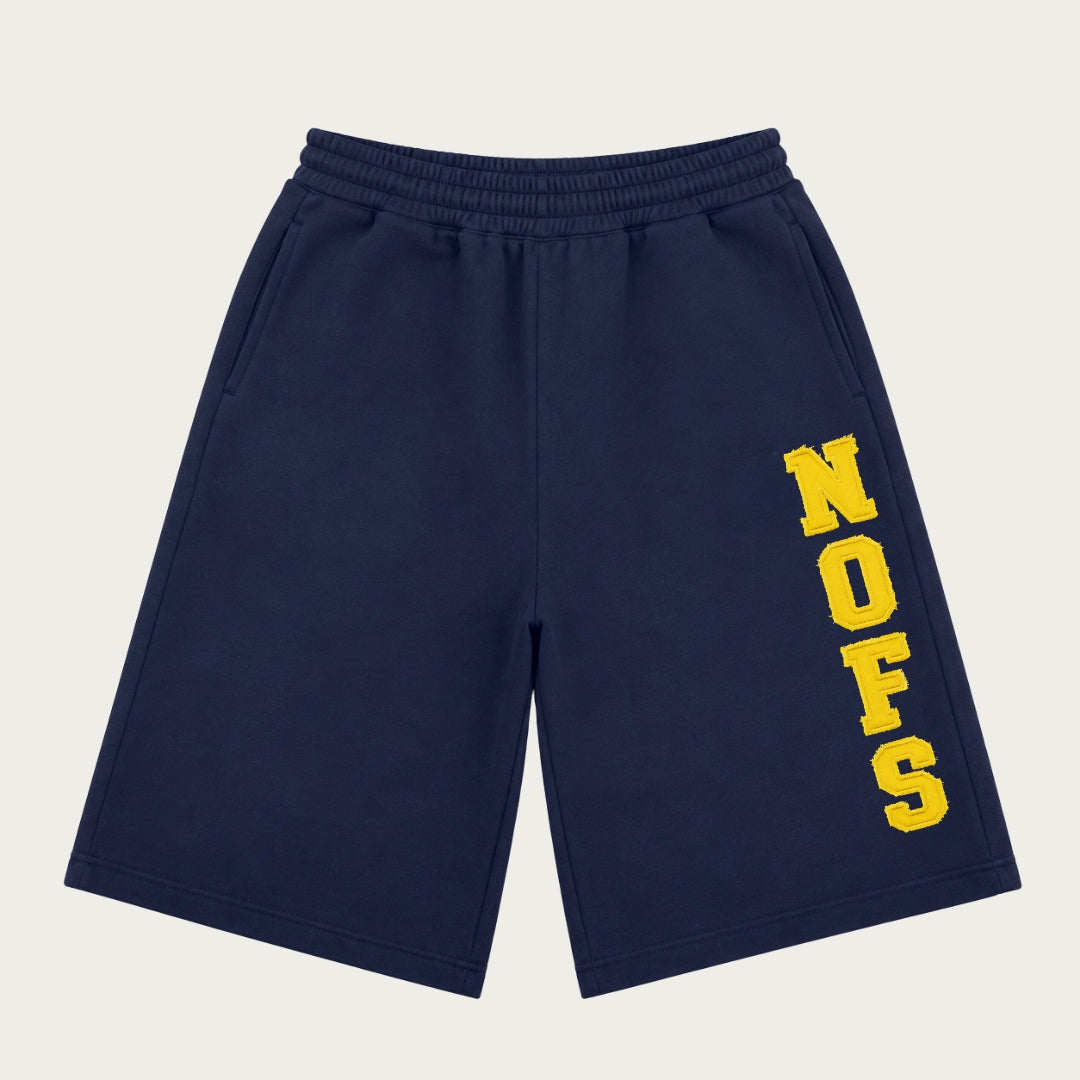 SHORT 3/4 BLEU MARINE/JAUNE