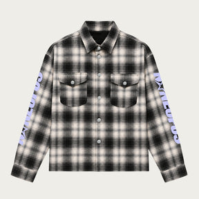 CHEMISE FLANELLE GRIS/LILAS