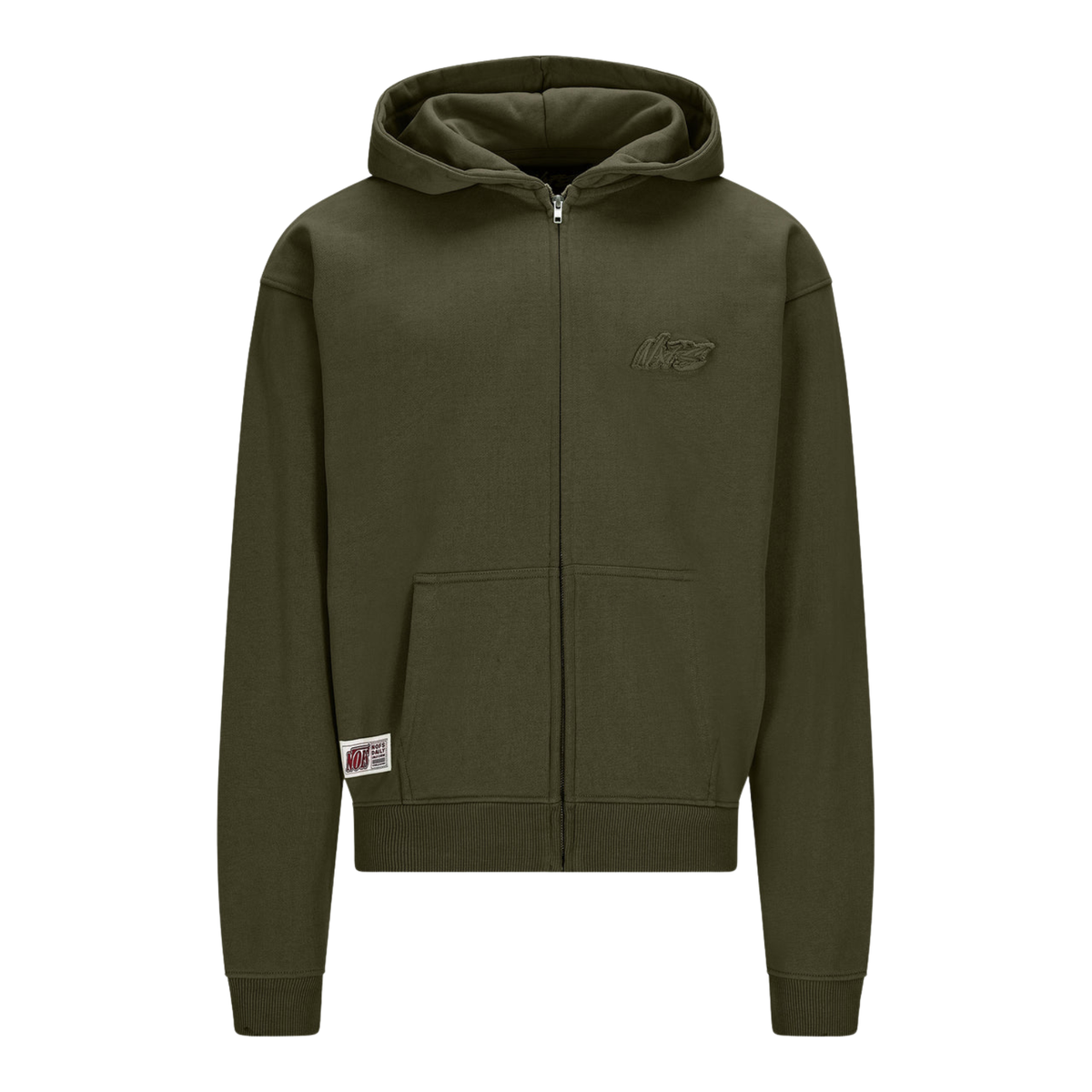 SWEAT À ZIP OLIVE FONCÉE