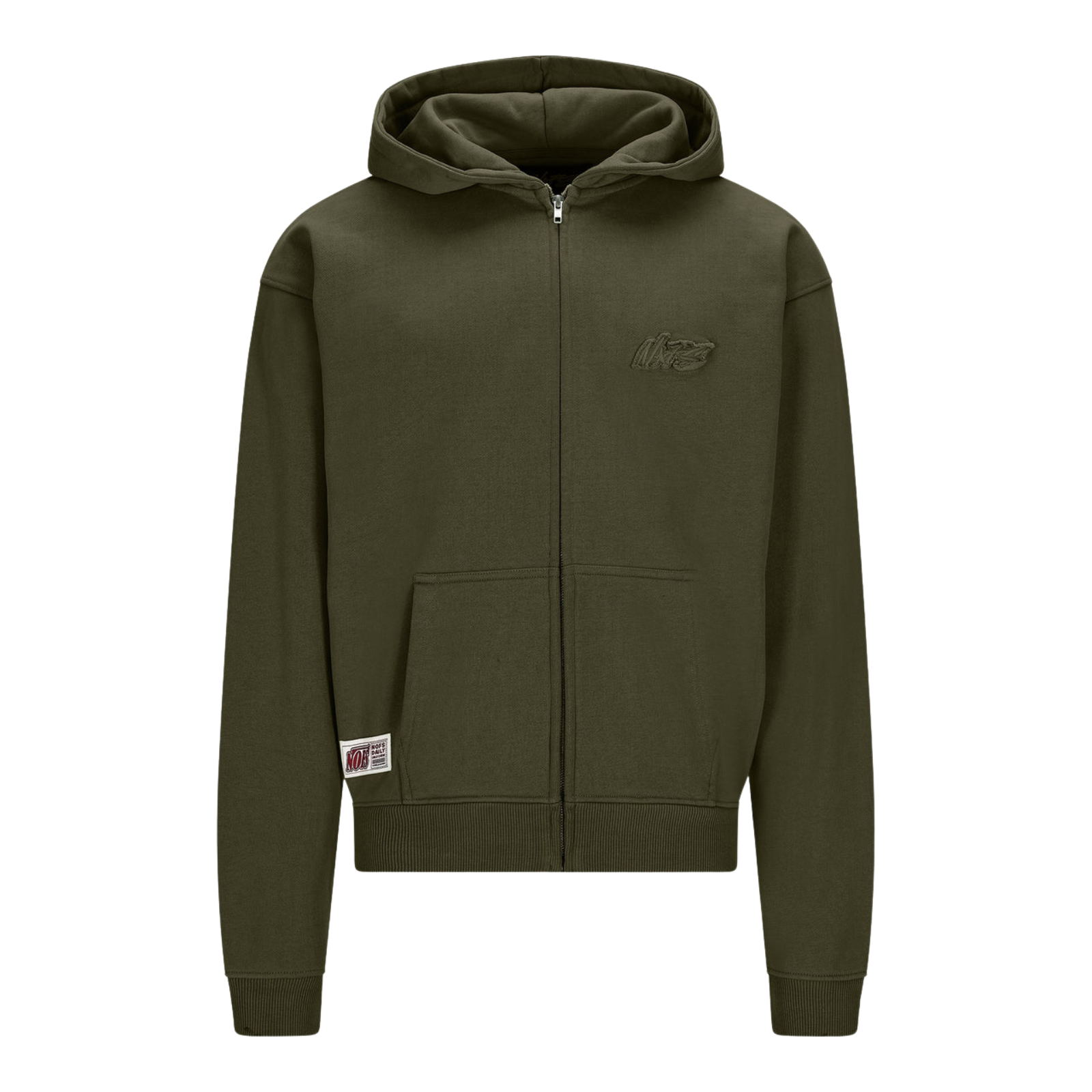 SWEAT À ZIP OLIVE FONCÉE