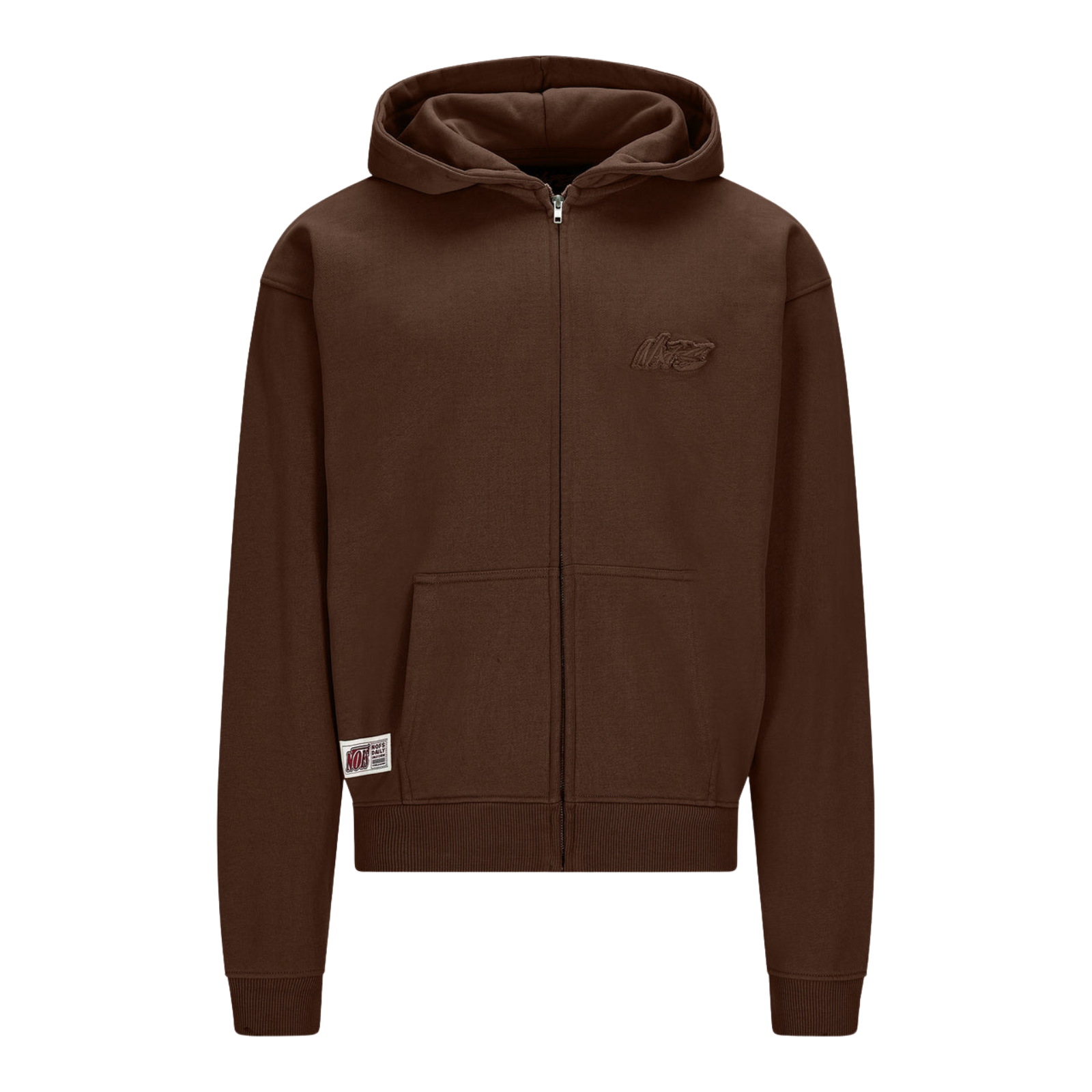 SWEAT À ZIP MARRON