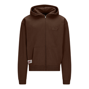 SWEAT À ZIP MARRON