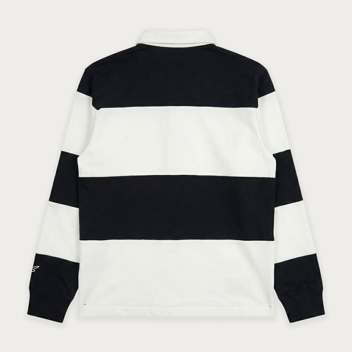 POLO À MANCHES LONGUES NOIR/BLANC CASSÉ