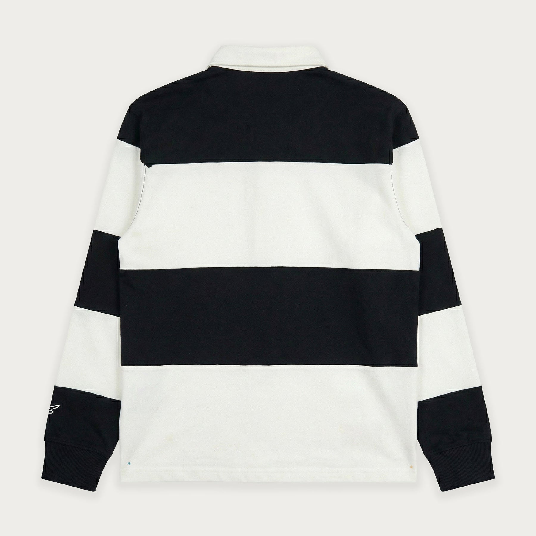 POLO À MANCHES LONGUES NOIR/BLANC CASSÉ