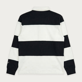 POLO À MANCHES LONGUES NOIR/BLANC CASSÉ