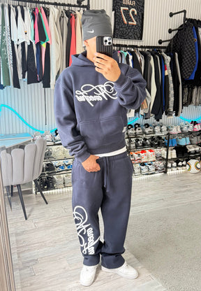 HOODIE SCRIPT BLEU MARINE